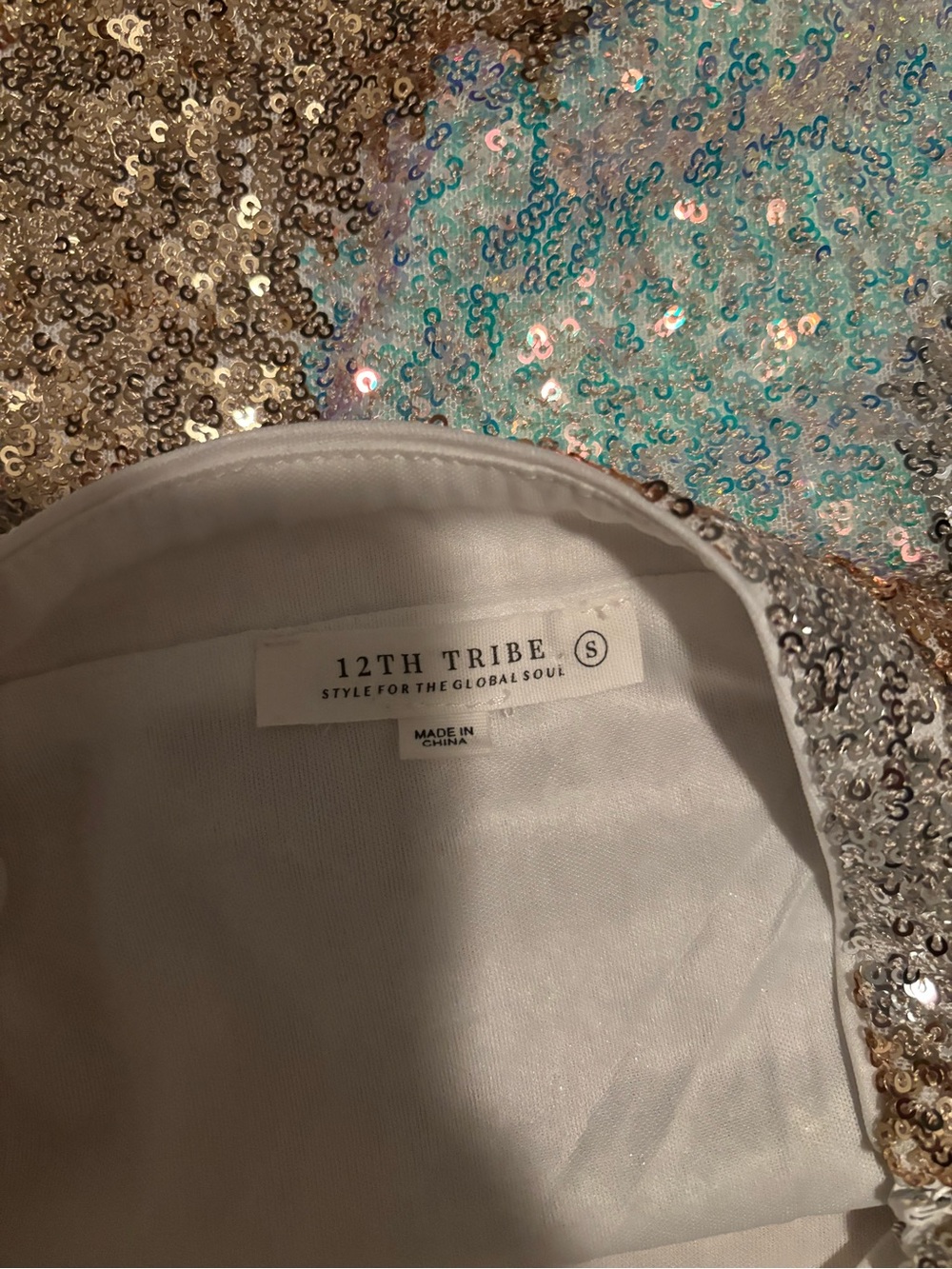 12th Tribe Sequin Multi-Color Shimmer Top & Skirt Set - Picture 3 of 5